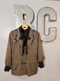 2FlyCo Women's Give 'em Hell Tailored Blazer in beige - women's jacket