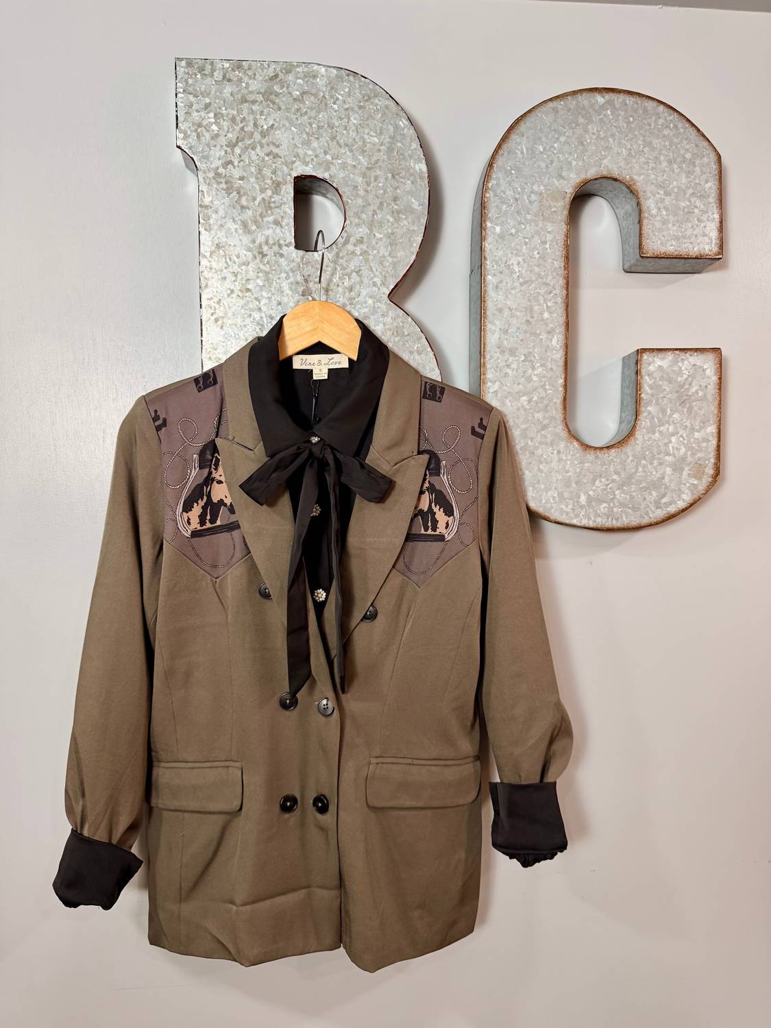 2FlyCo Women's Give 'em Hell Tailored Blazer in beige - women's jacket