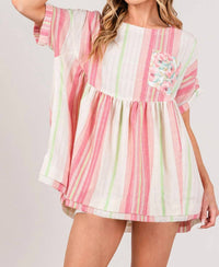 Sage+Fig - In My Mind Babydoll Short Sleeve Top