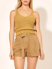 KIVARI Lana Knit Top in khaki - women's shirt - detail view