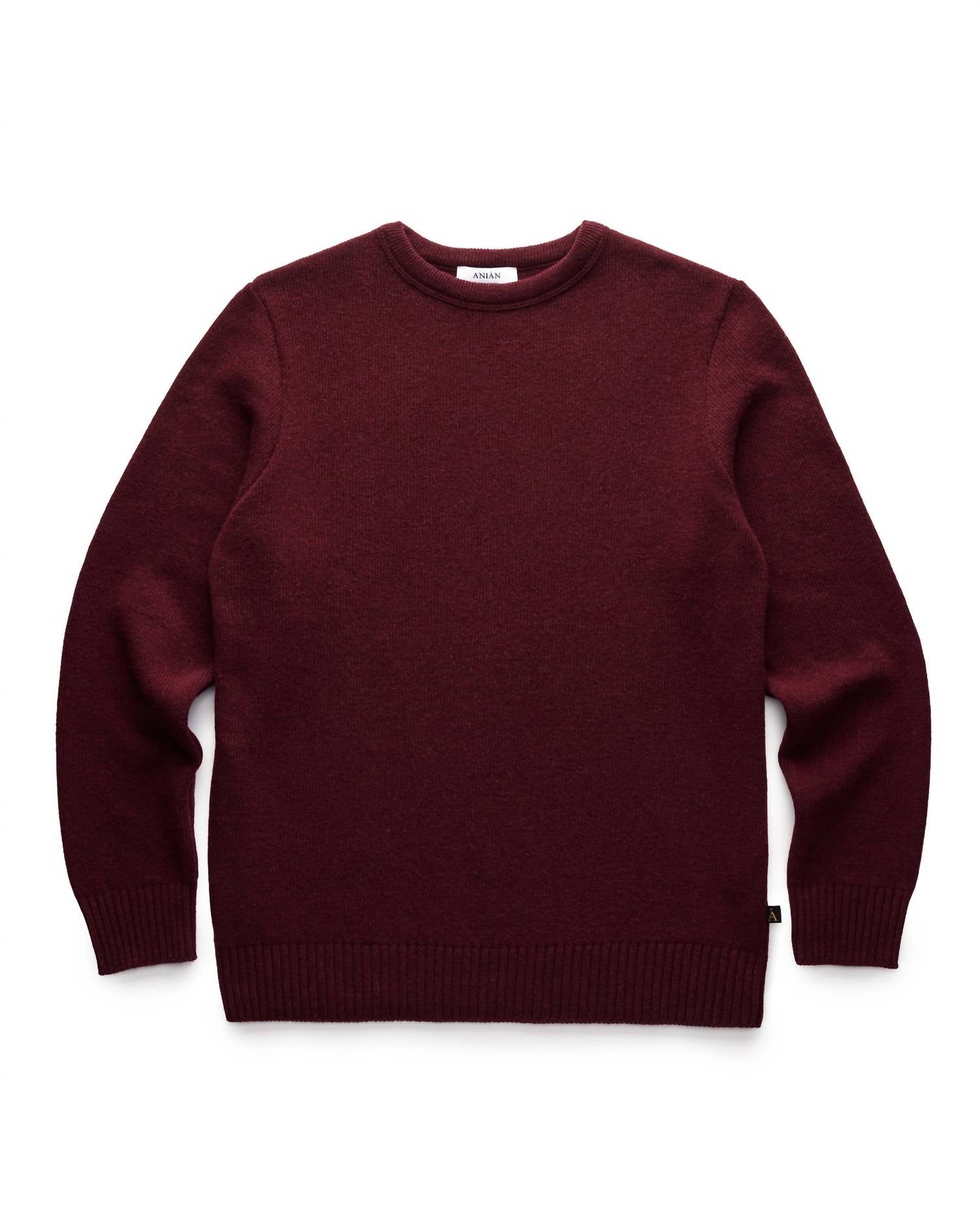 Anian The Cashmino Crewneck Top in merlot - men's sweater - view 8