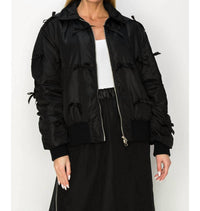 Joh Judith Bomber Jacket With Ribbons in black - women's jacket