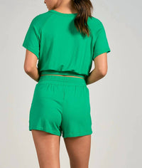 Elan - High Waist Elastic Shorts