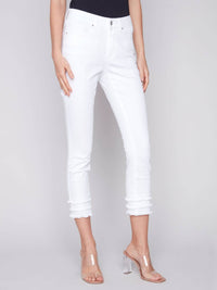 Charlie B - Regular Rise Slim Leg Frayed Hem Ankle Jean