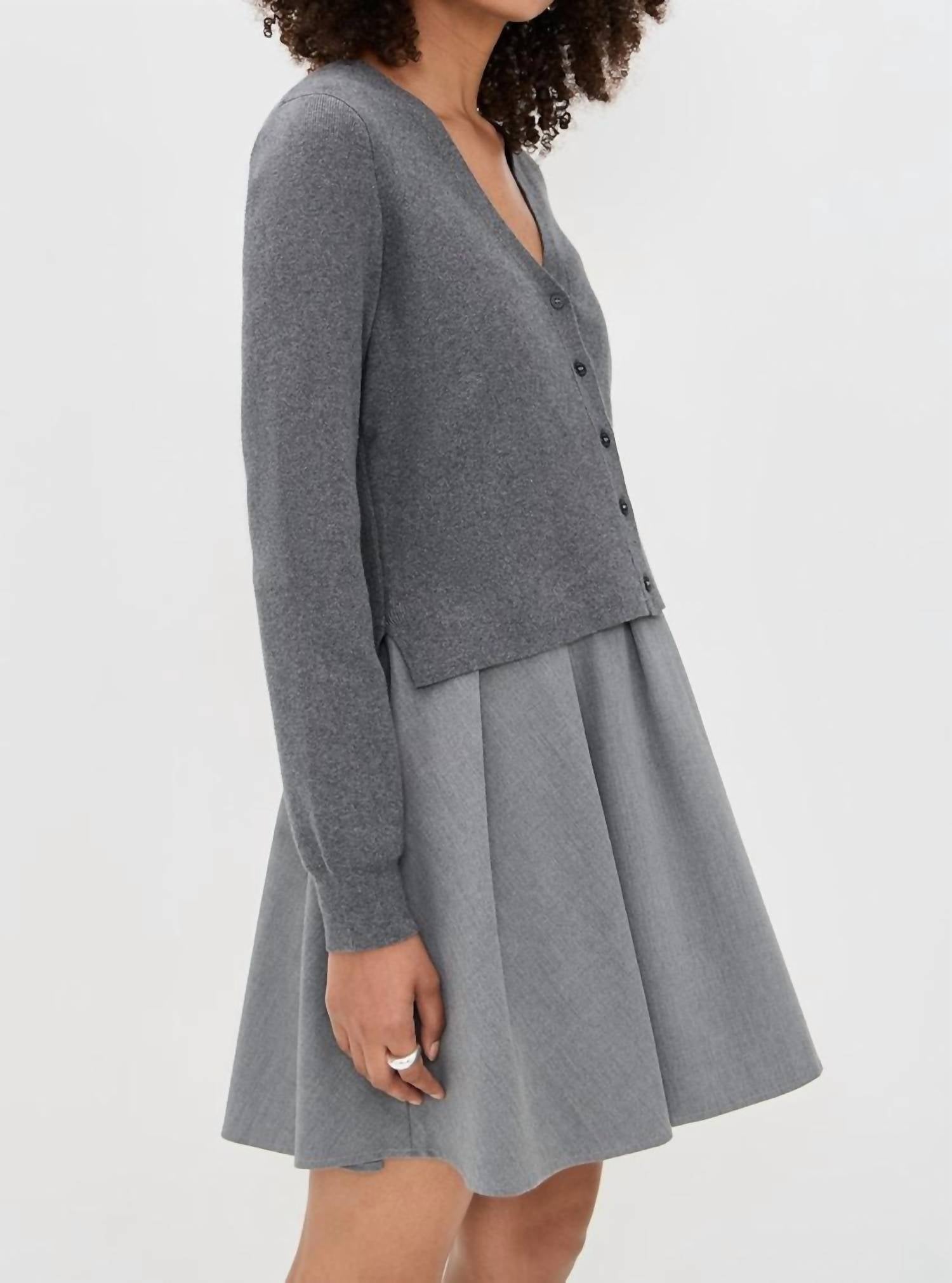 STAUD Milo Long Sleeve Mini Dress in static - women's dress - alternate view