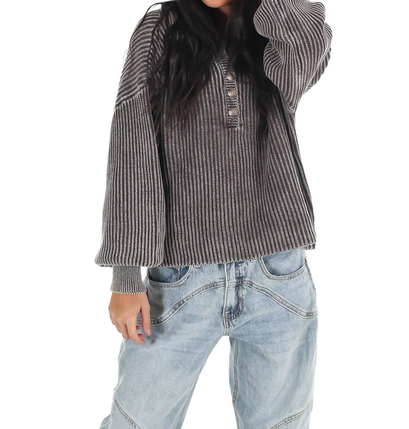 Zenana - Always on Point Collared Sweater