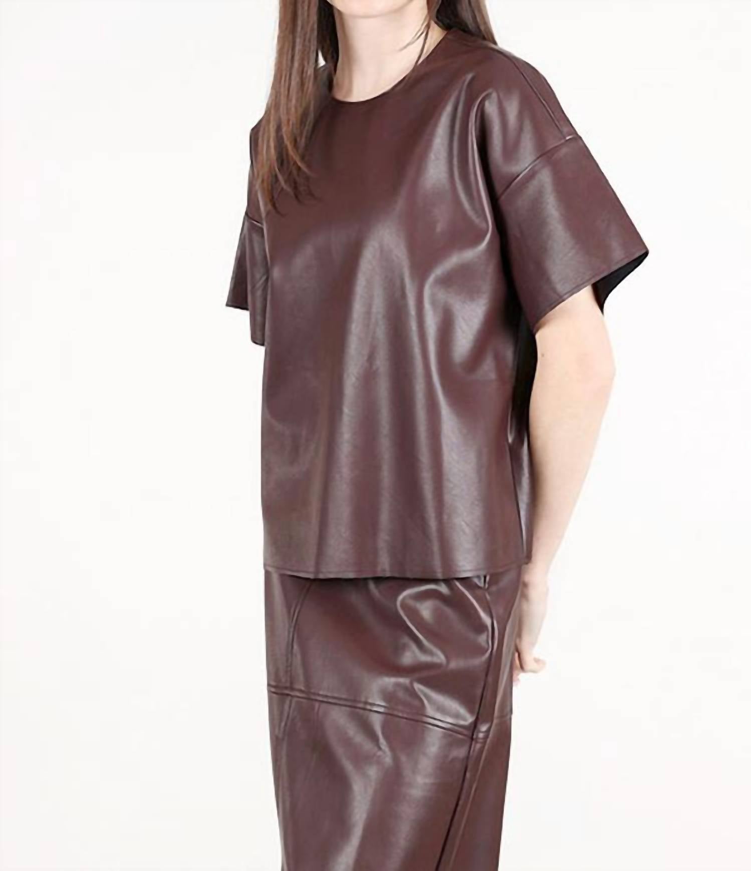 Grade & Gather - Emelia Faux Leather Top