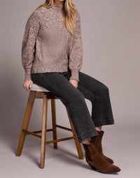 Tribal - Two Tone Mock Neck Sweater