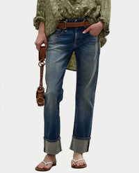 R13 - Cuffed Boy Straight Jeans