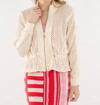 Emily McCarthy Bailey Bomber Jacket in white - women's jacket