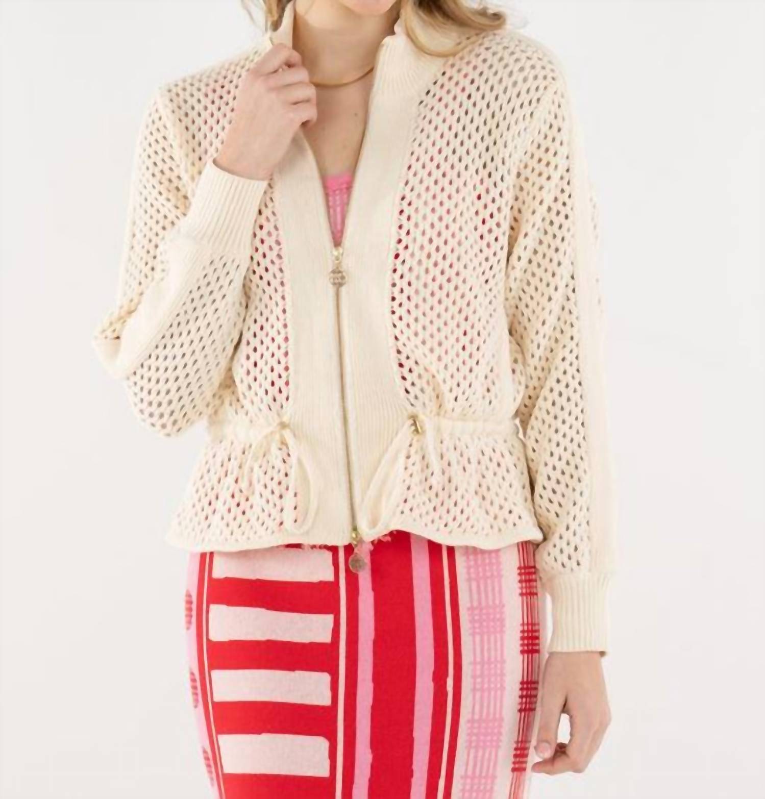Emily McCarthy Bailey Bomber Jacket in white - women's jacket