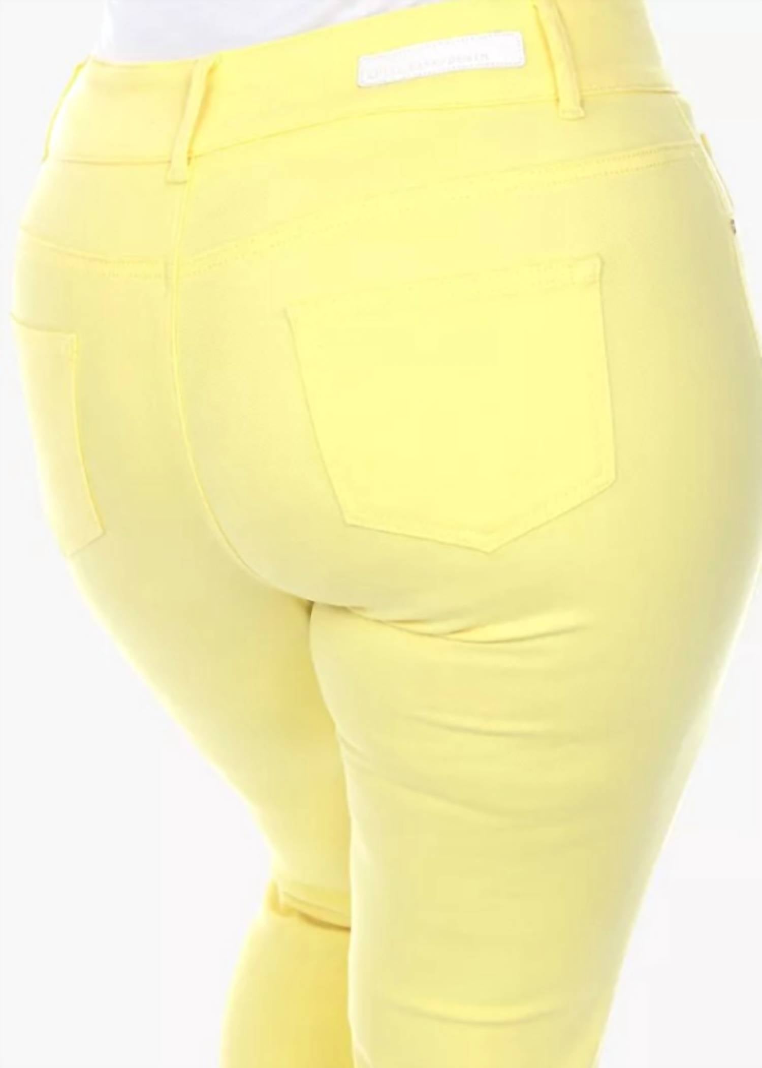 White Mark Capri Jeans - Plus in yellow - women's jeans - view 5