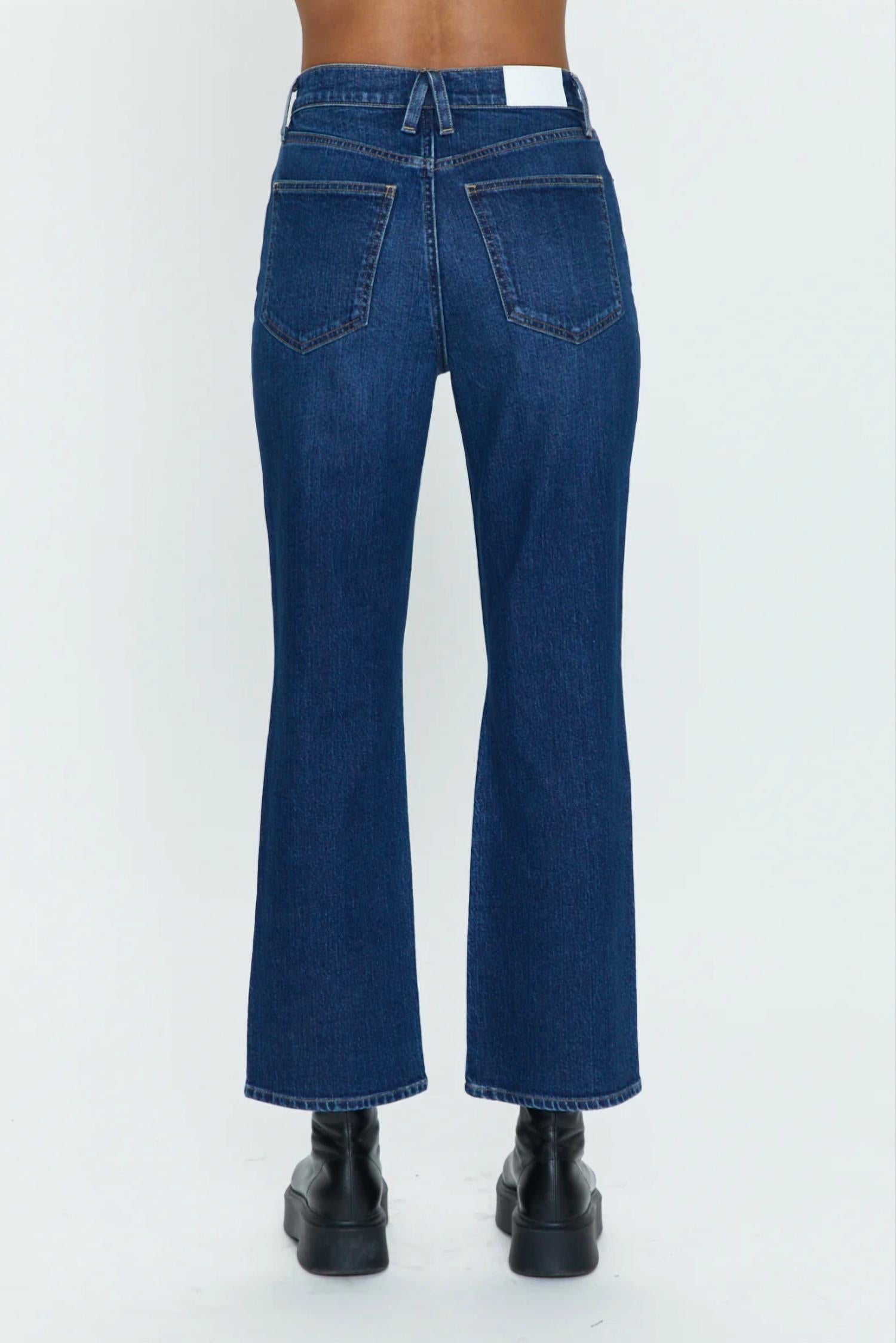 PISTOLA Ally High Rise Ankle Boot Jeans in ballard - women's jeans - detail view