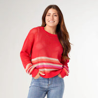 Coco + Carmen - Silene Open-Stitch Sweater with Bottom Stripe