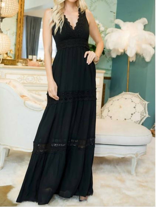 Sweet Lovely By Jen - Surplus Crochet Lace Woven Maxi Dress