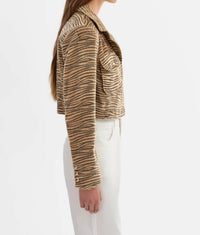 LAMARQUE Jaylee Faux Hair Print Jacket in tiger - women's jacket - alternate view