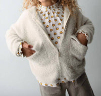 Mayoral - Furry Knit Zip Up Hoodie