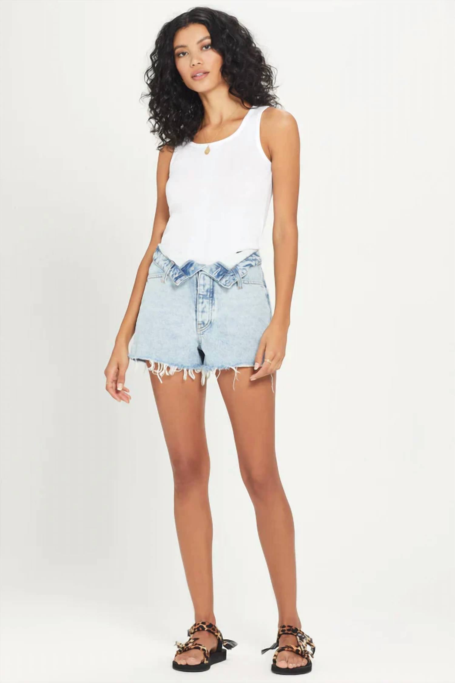 Goldie - Crew Neck Sleeveless Rib Tank Top