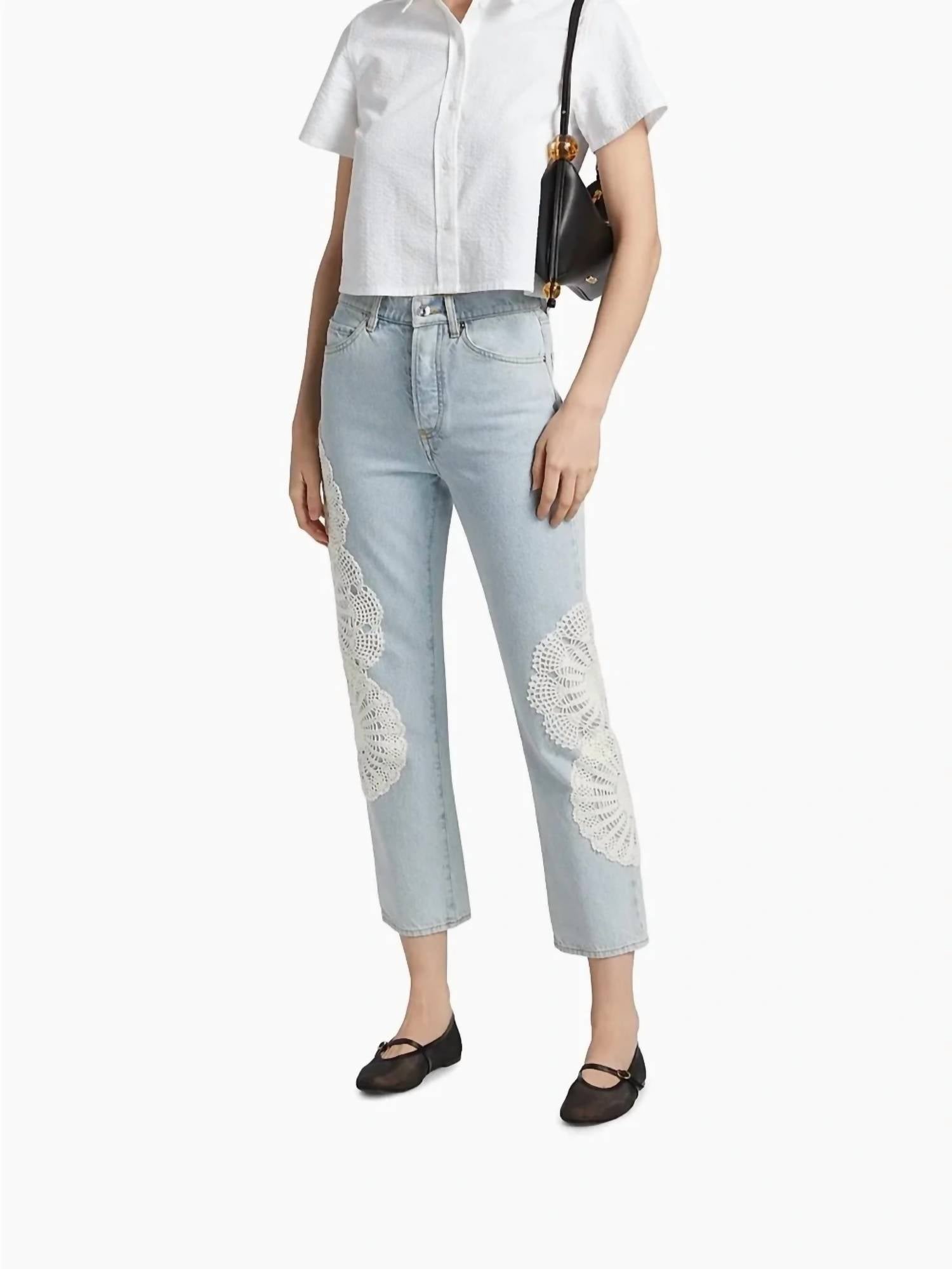 Frame - Women's Crochet Vertical Drop Jeans