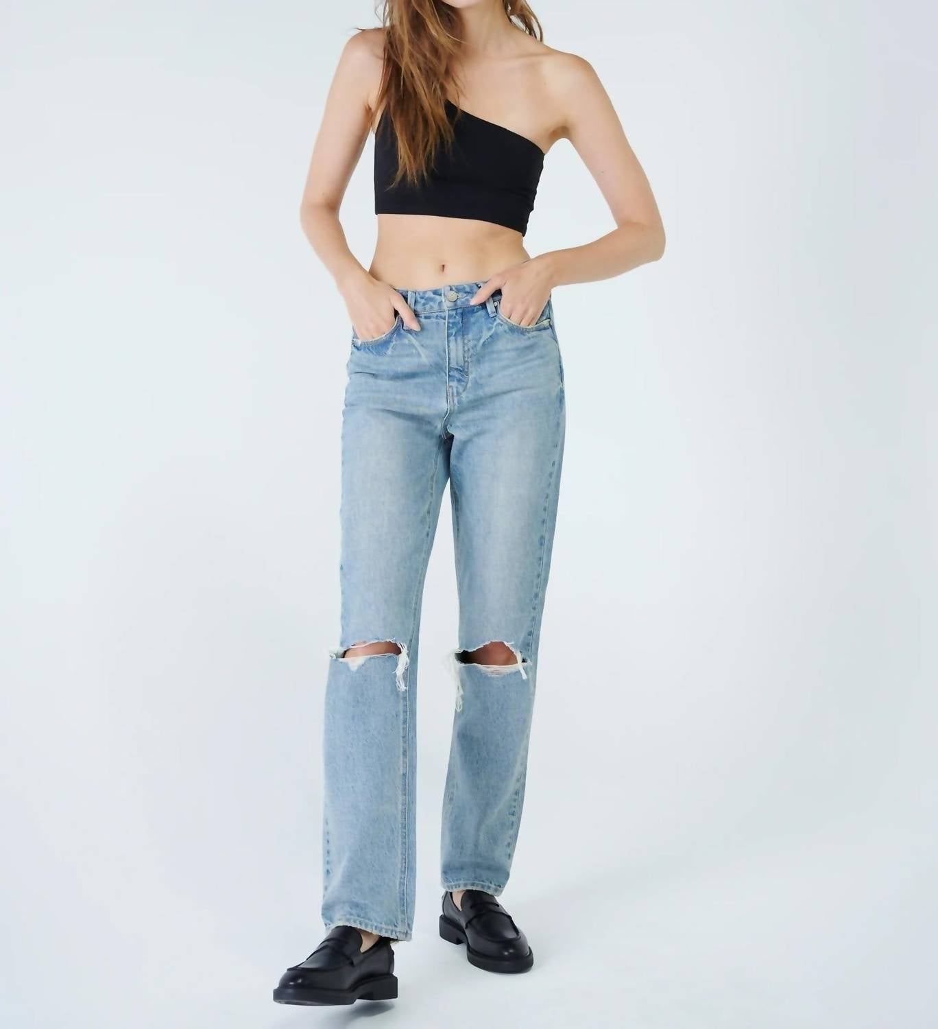 WILLA Super High Rise Mom Fit Straight Leg Jean