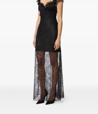 Nina Ricci - Ruffled Short Sleeves In Lace Long Dress
