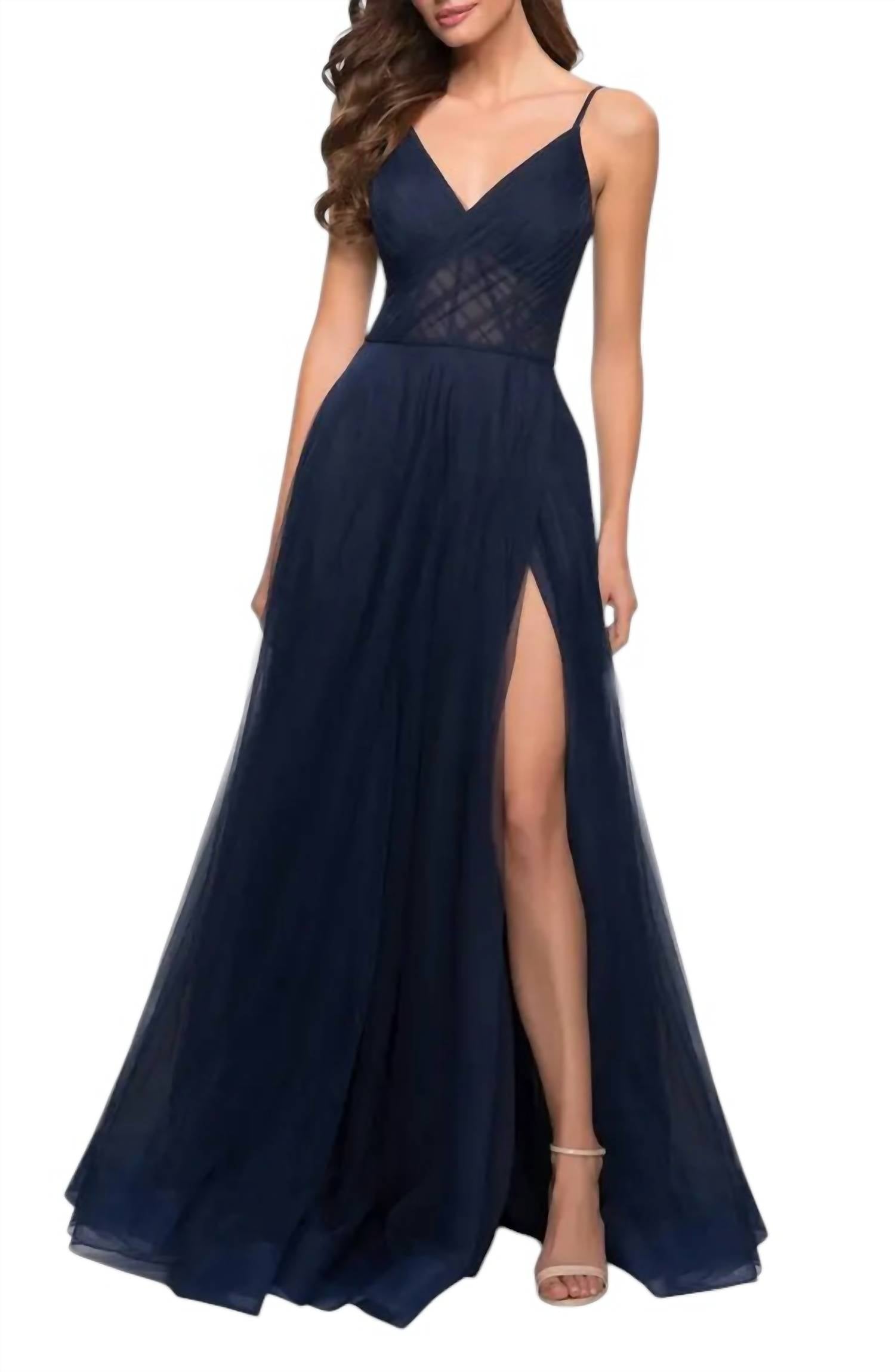 La Femme - Illusion A-line Tulle Ballgown Dress