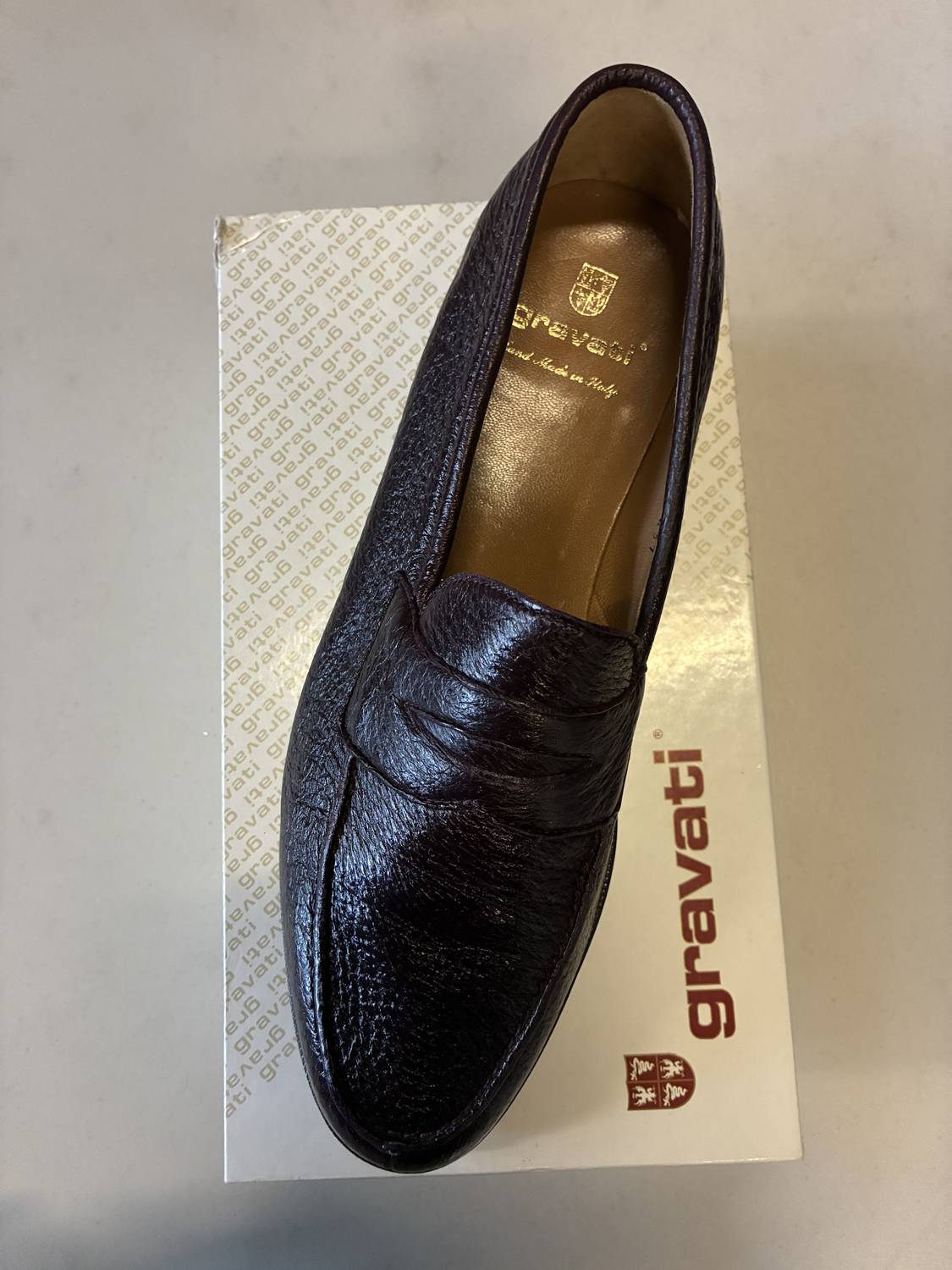 Gravati - Men's Peccary Pebbled Penny Loafer
