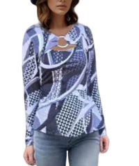 Vava - Metallic Ring Front Ring Top