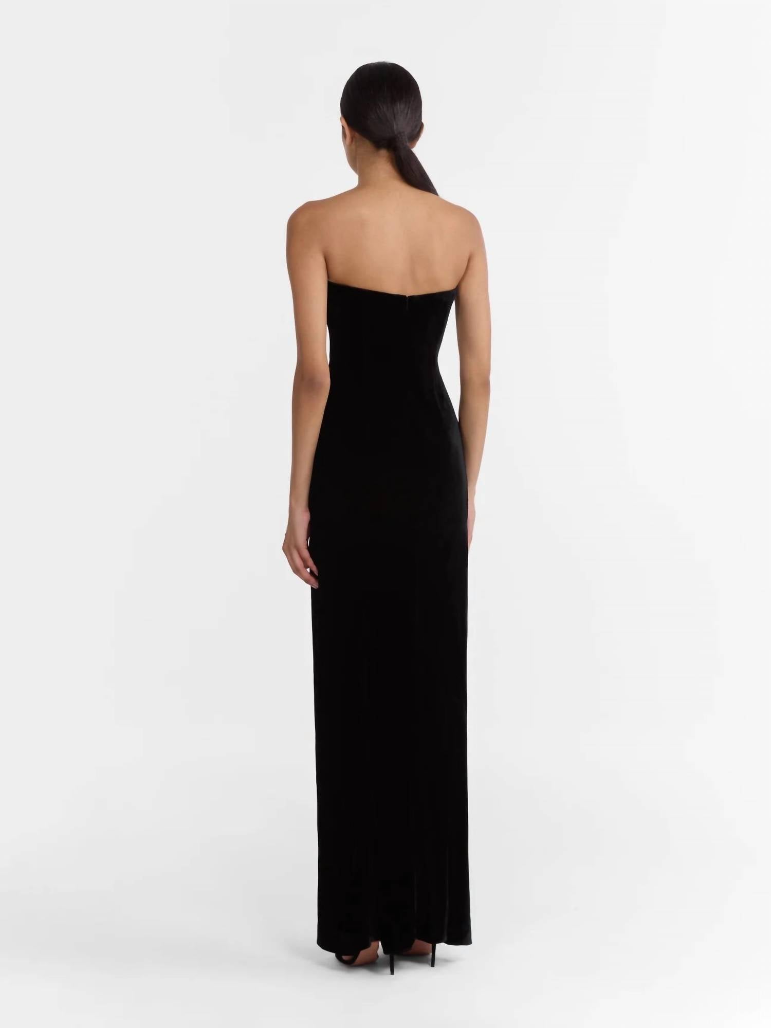 SALONI Saloni Souza Dress in black - women's dress - detail view