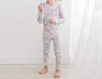 Kickee - Print Long Sleeve Kimono Pajama Set