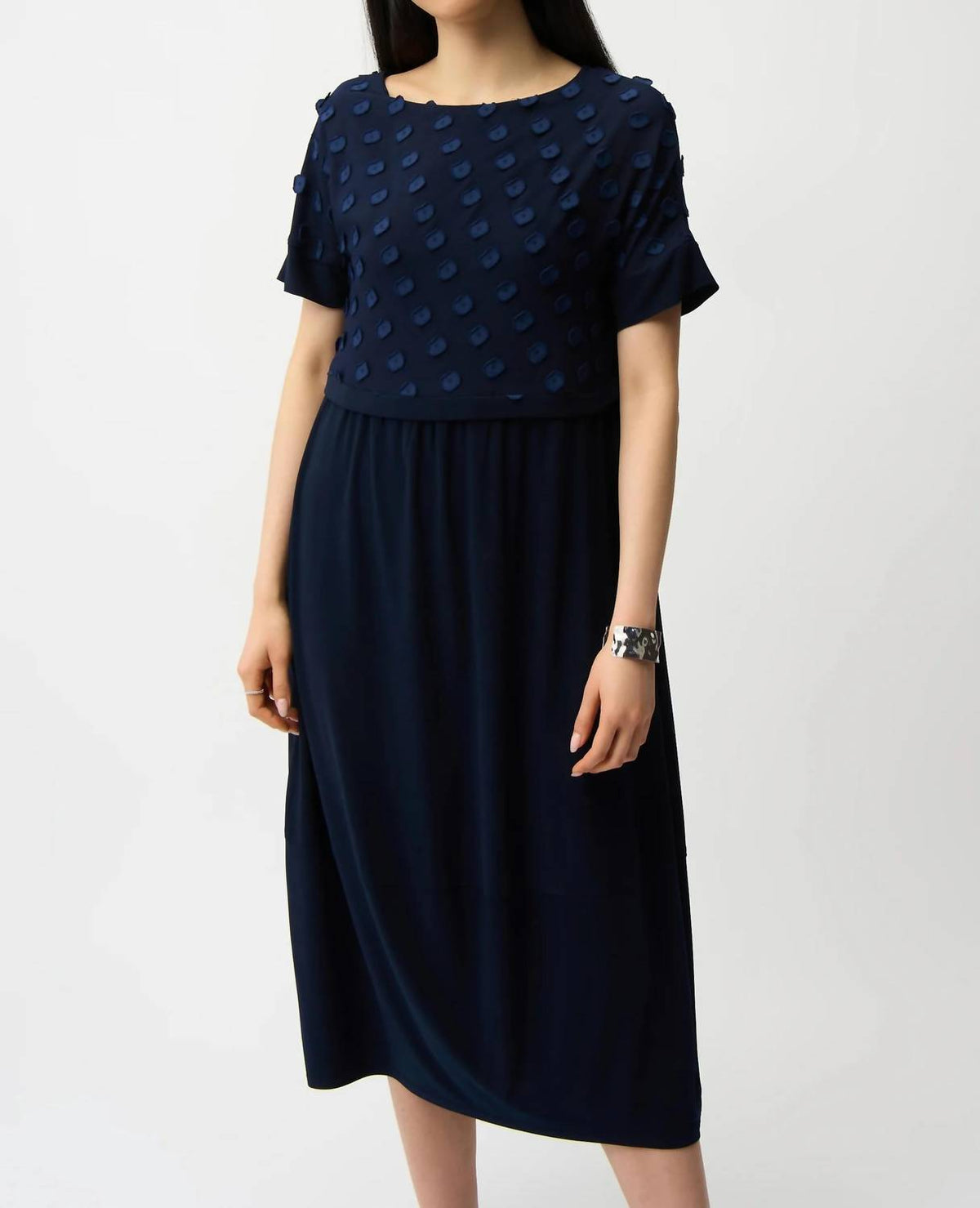 Joseph Ribkoff - 3d Dot Jacquard Cocoon Dress
