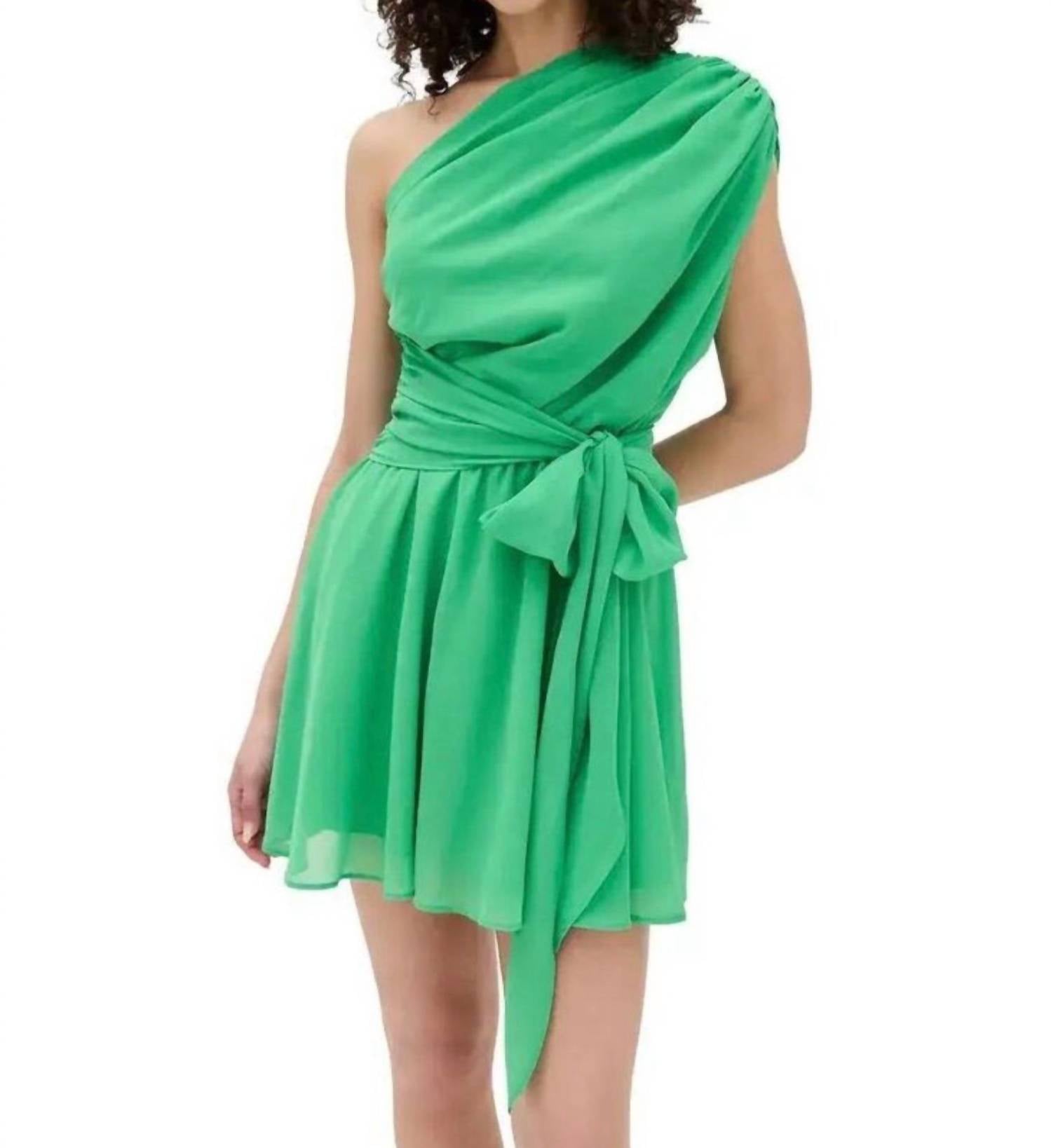 Amanda Uprichard Galleria Mini One Shoulder Dress in green - women's dress