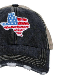 Katydid - Women's American Texas Embroidered Distressed Trucker Hat