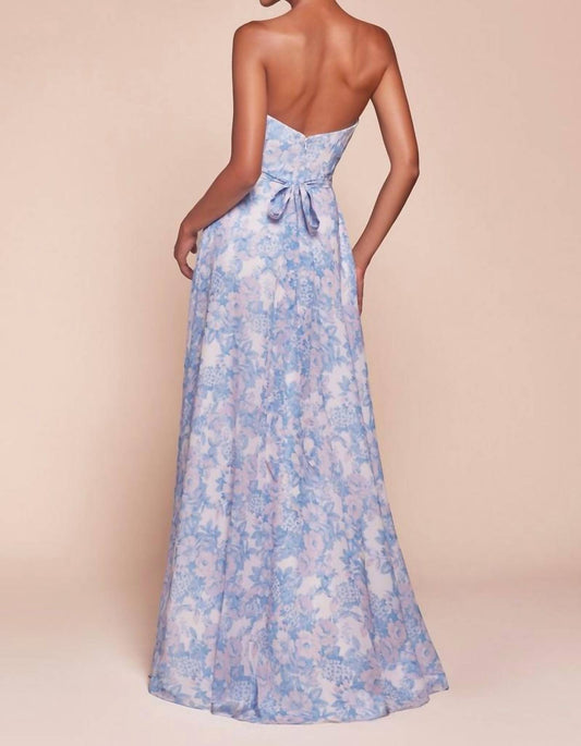 Cinderella Divine - Bella Strapless A-Line Floral Satin Dress