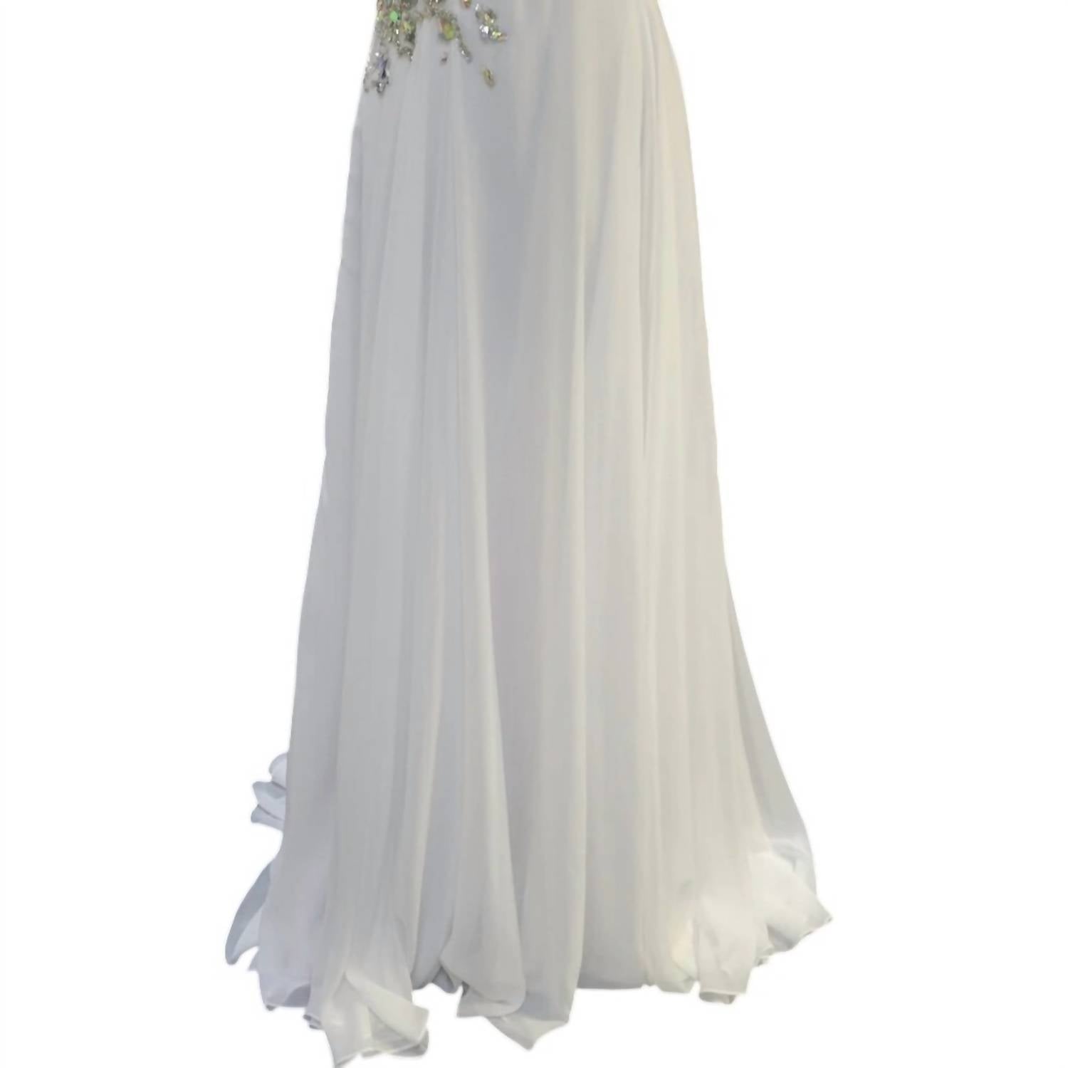 Rachel Allan - Women's One Shoulder Jeweled Strap Gown