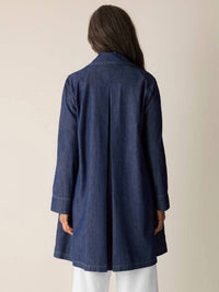 Eileen Fisher - Double Breasted Denim Trench Coat