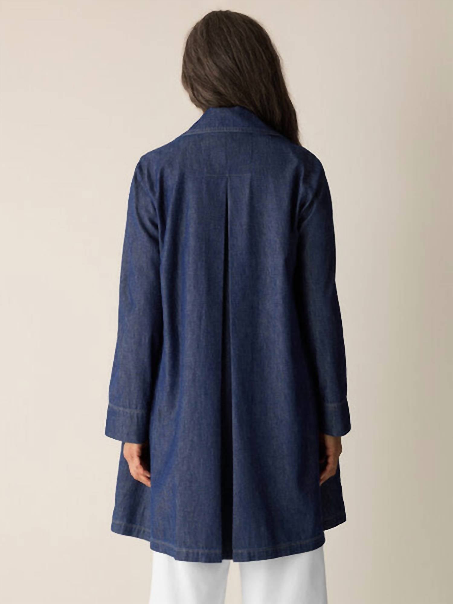Eileen Fisher - Double Breasted Denim Trench Coat