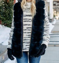 FABULOUS FURS Reversible Zip Vest in black mink - women's jacket - view 4