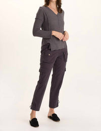 Xcvi - Arnie Thermal Asymmetrical Hem V-neck Top