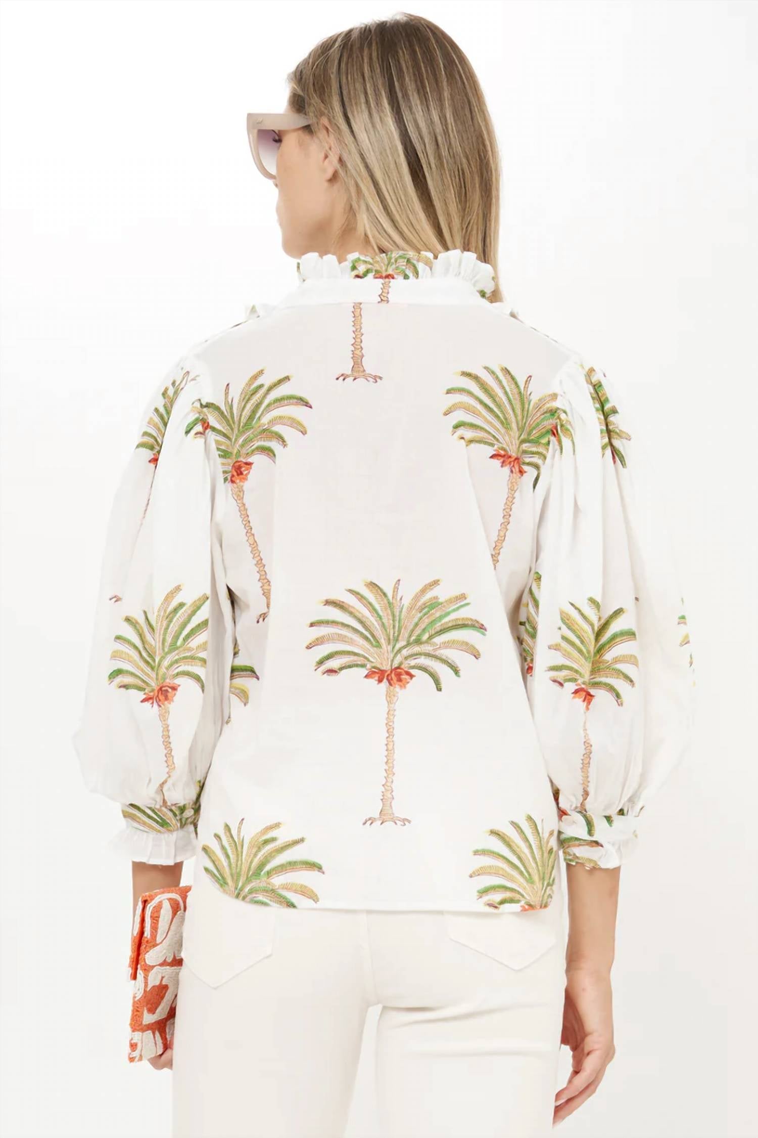 Oliphant - Ruffle Front Button Blouse