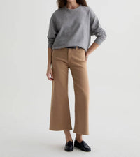 AGOLDE Saige Wide Leg Crop Jeans in melange stone - women's pants - view 5