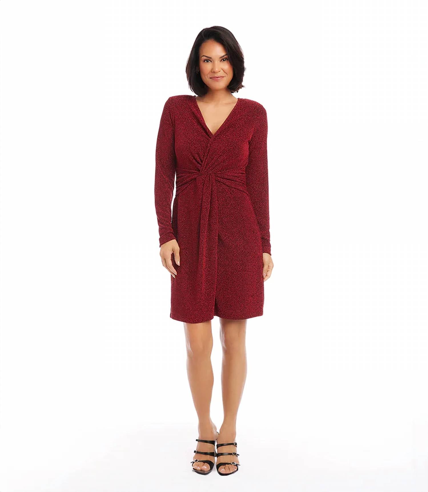 Karen Kane - Raelynn Twist Front Metallic Mini Dress