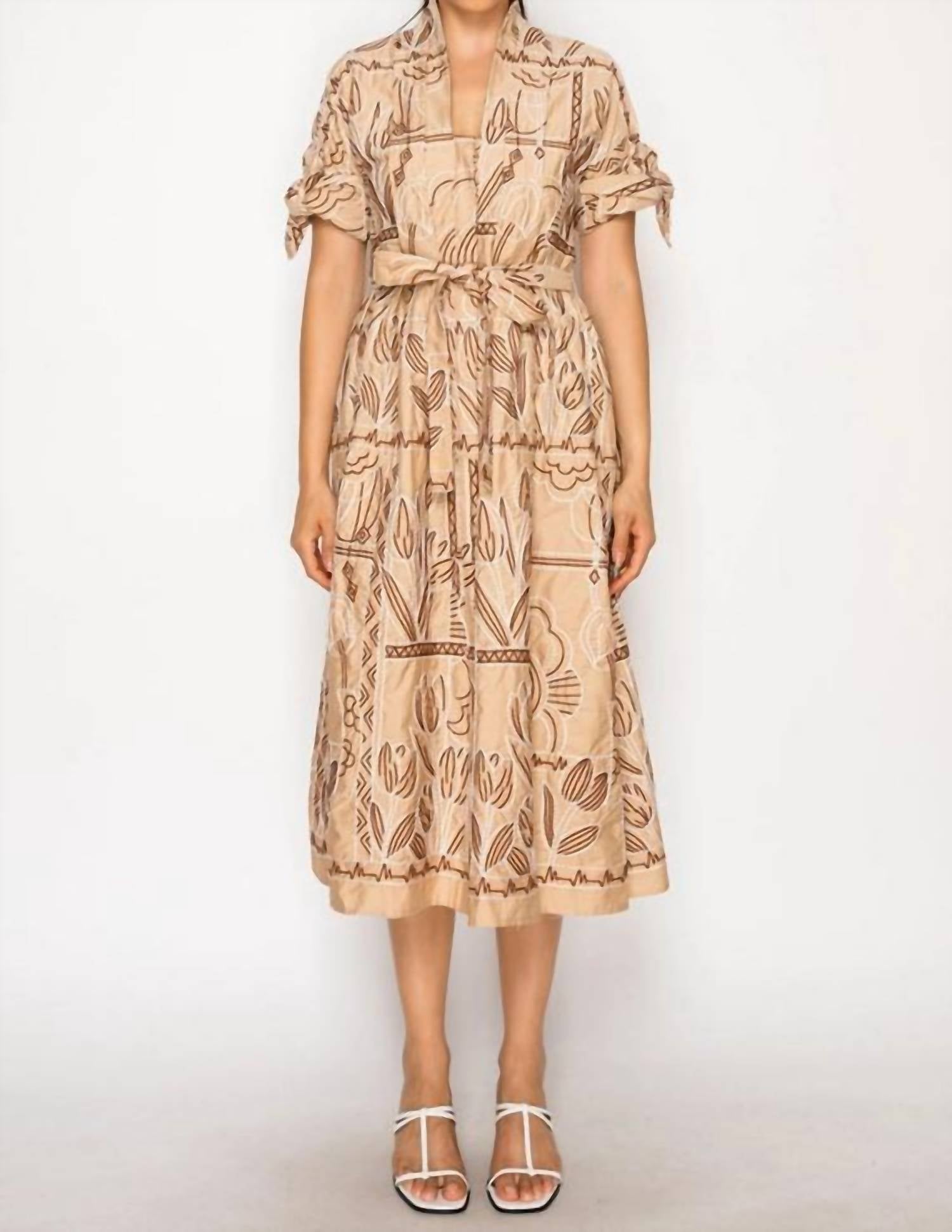 Meet Me In Santorini - Myra Stitch Midi Dress