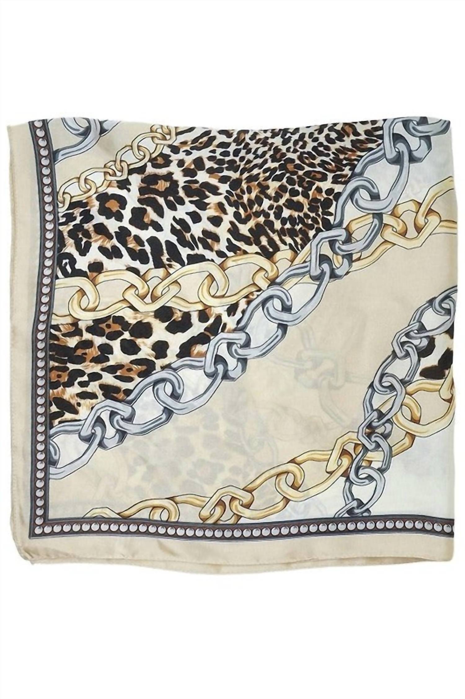 Sante Grace - Leopard Animal Print Creme Colored Scarf