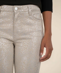 Kut From The Kloth - Charlize Metallic Coated High Rise Cigarette Leg Pants