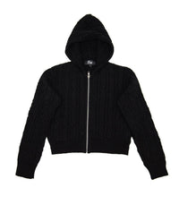 flowers by zoe Girl's Karmen Cable Zip Sweater in black - kids' shirt