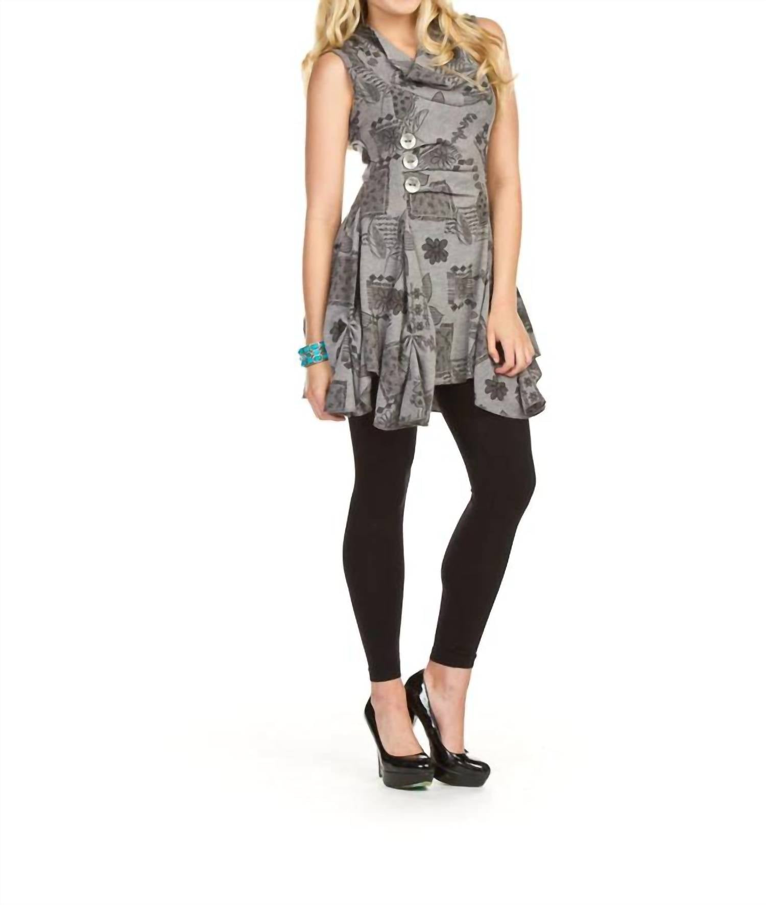 Papillon - Floral Multi Print Hem Detail Tunic Top Dress