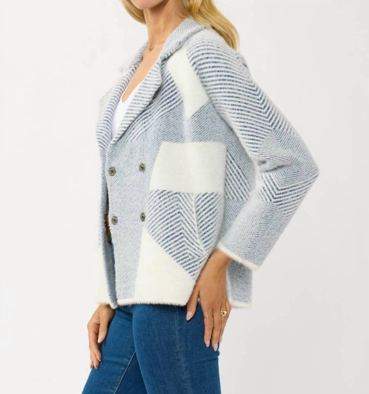 Lovestitch - Luna Sutton Double-breasted Sweater Jacket