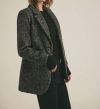 Favorite Daughter City Cashmere Ribbed Cuffs Blazer in black - women's jacket - alternate view