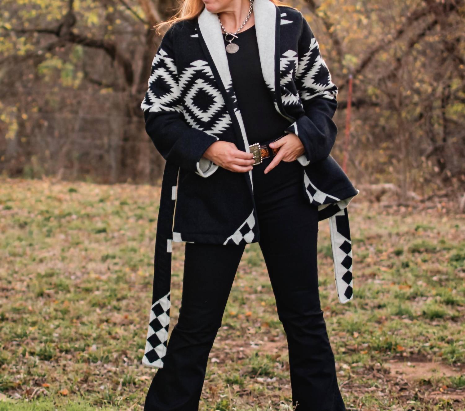 L7 Designs - Los Ojos Wool Wrap Coat